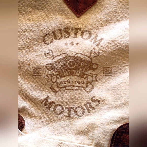 Myra Upcycled Canvas and Leather Tote Bag | Custom Motors - Picture 3 of 12